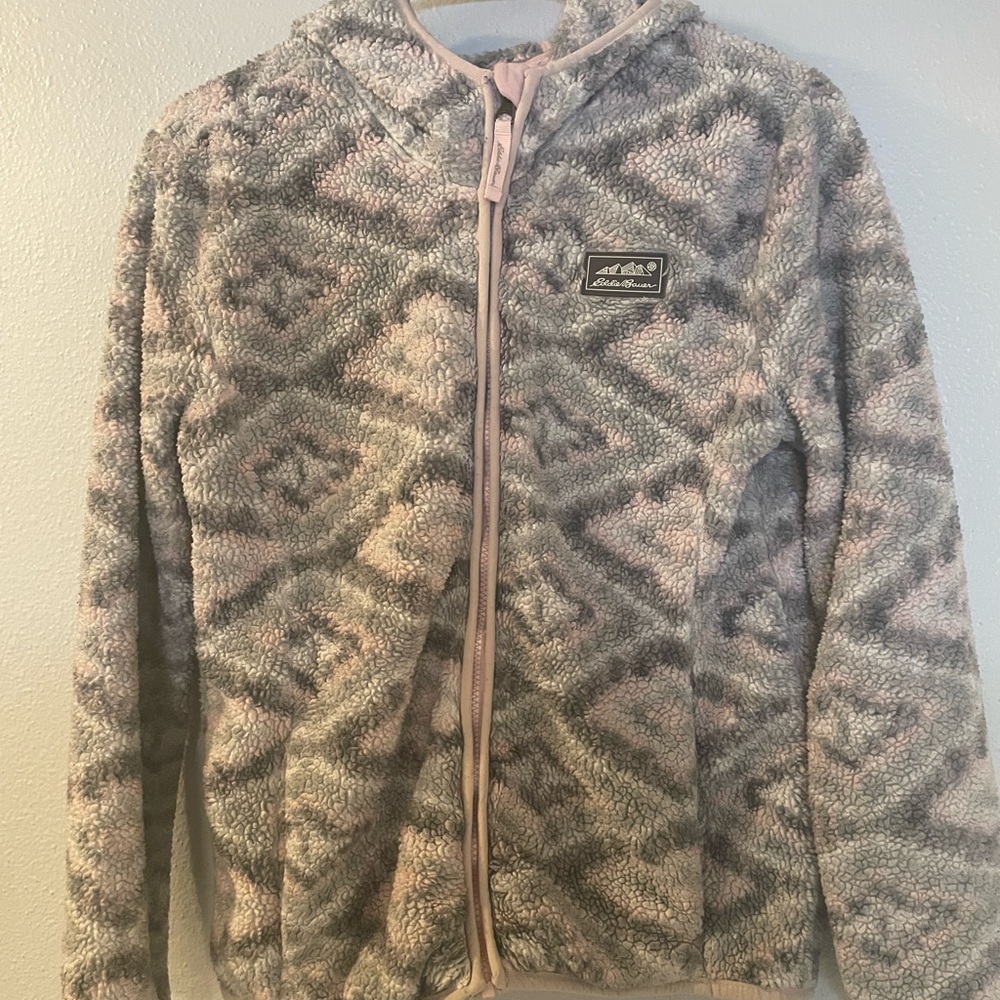 Eddie Bauer Kids Fleece Hoodie - Gray and Pink